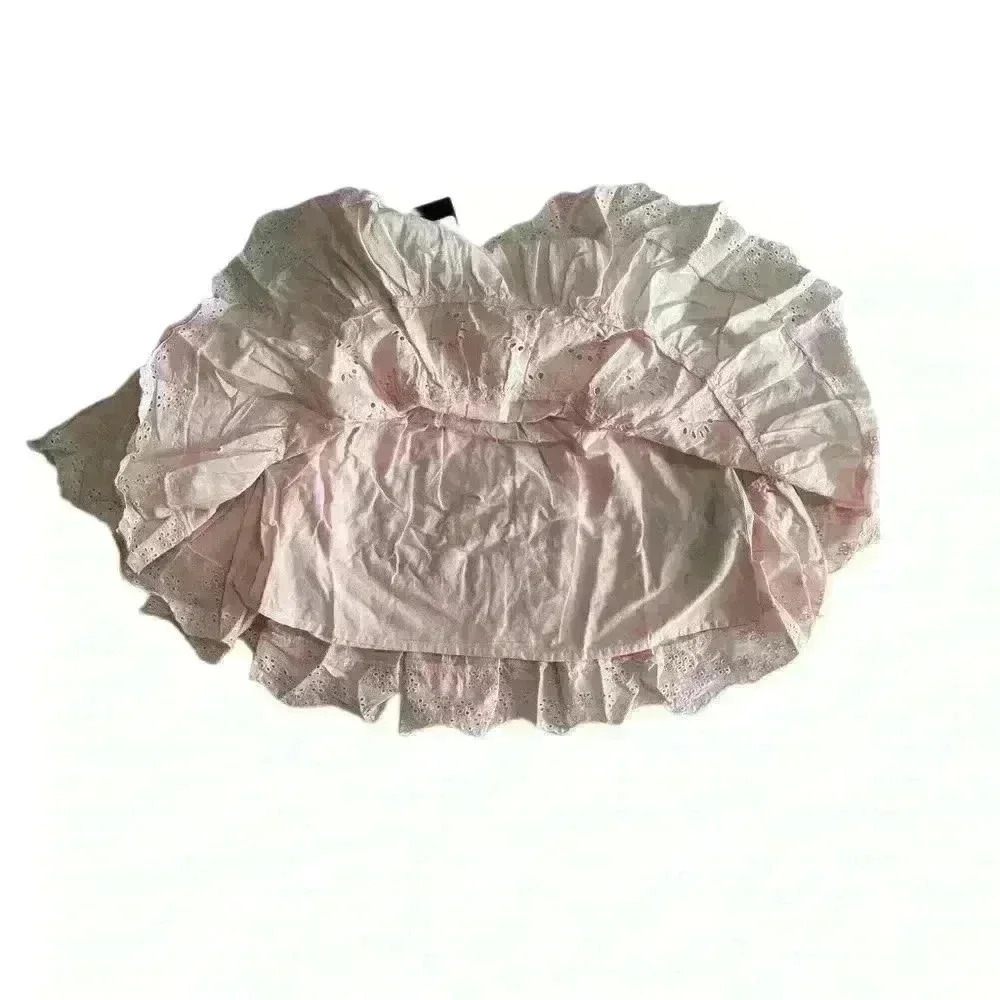 Guess Womens Tiered Eyelet Skirt Pink Roses Size Medium NWT - Picture 10 of 13